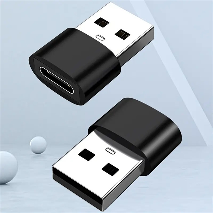 USB A naar USB C adapter, zwart