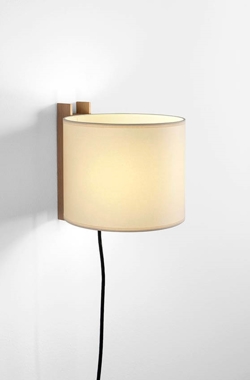 TMM Corto wandlamp, beuk/beige m/snoer