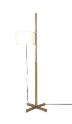 TMM vloerlamp, walnoot/wit