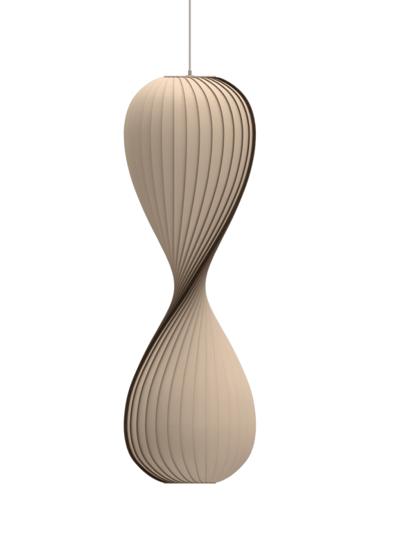 TR10 hanglamp, berk/natuur, 43 x 133 cm.