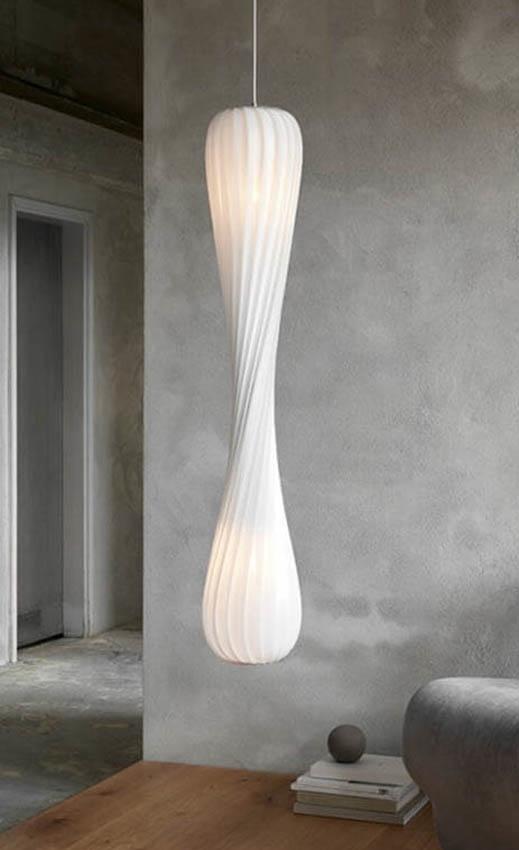 TR7 hanglamp, PC Nonwoven/wit, 25 x 112 cm