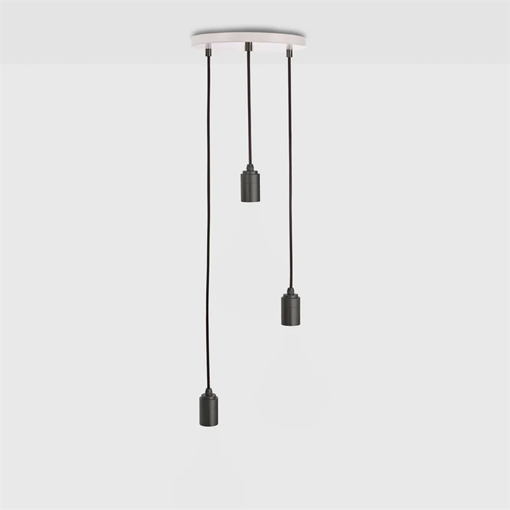 Tala Triple hanglamp (fitting), wit/grafiet