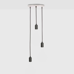 Tala Triple hanglamp (fitting), wit/grafiet
