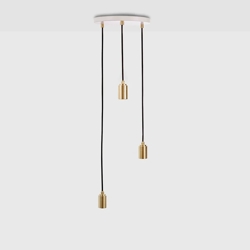 Tala Triple hanglamp (fitting), wit/messing