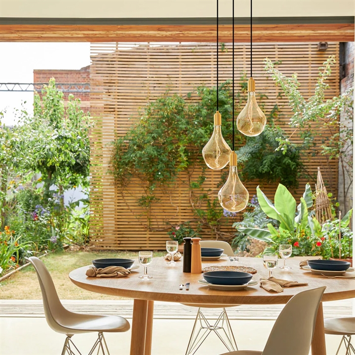 Tala Triple hanglamp (fitting), zwart/messing