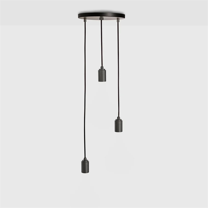 Tala Triple hanglamp (fitting), zwart/grafiet