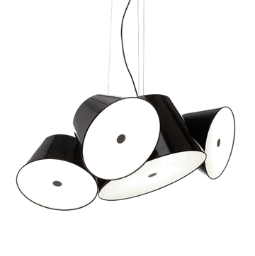 Tam Tam Mini 3 hanglamp, zwarte middenscherm