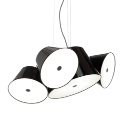 Tam Tam Mini 3 hanglamp, zwarte middenscherm