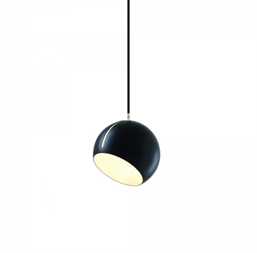Tilt Globe hanglamp, zwart/zwart snoer