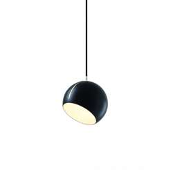 Tilt Globe hanglamp, zwart/zwart snoer