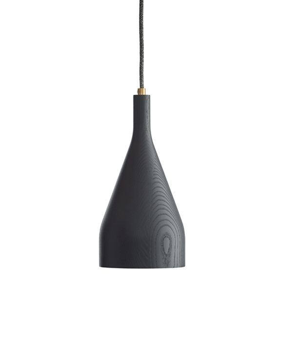 Timber hanglamp groot, zwart essen