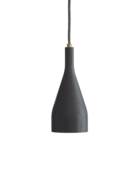 Timber hanglamp medium, zwart essen