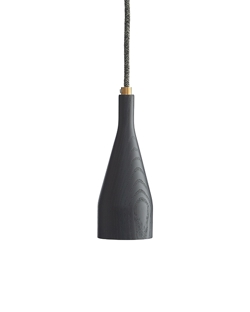 Timber hanglamp small, zwart essen
