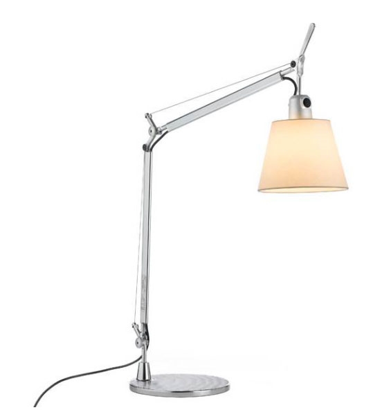 Tolomeo Basculante Tavolo tafellamp, satijnen kap m/voet