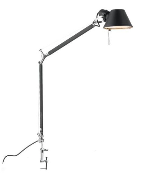 Tolomeo bureaulamp, zwart m/bureauklem