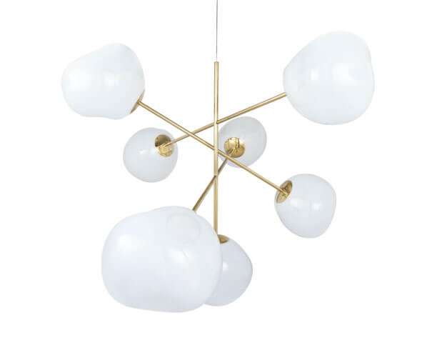 Melt grote kroonluchter, opaal/goud