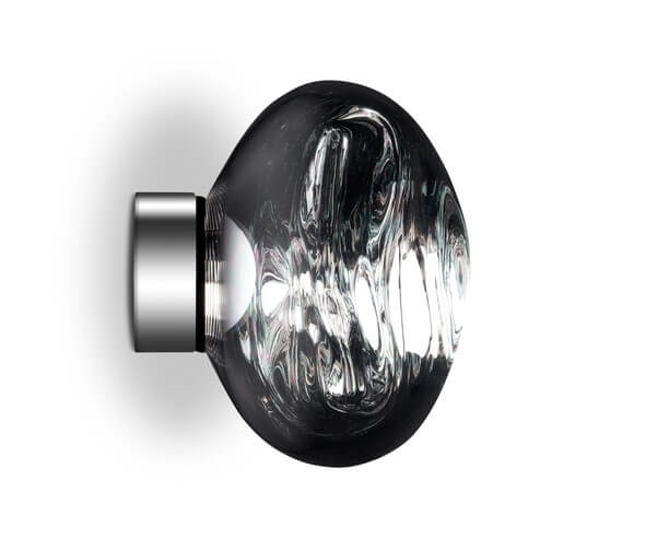 Melt Surface mini wandlamp/plafondlamp, zilver