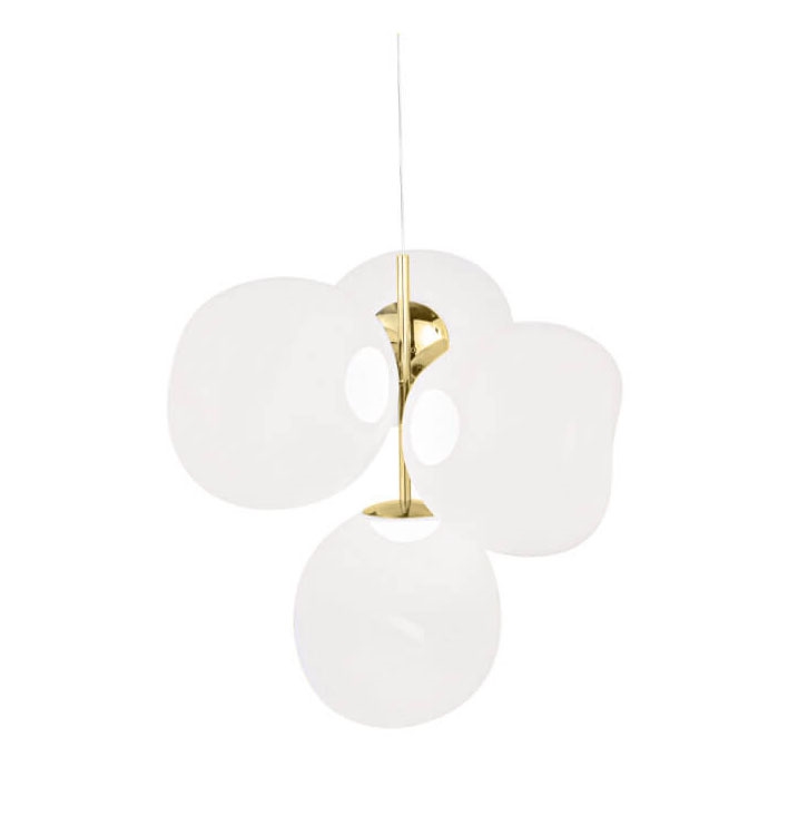 Melt kleine kroonluchter, opaal/goud