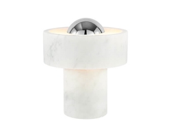 Stone Portable tafellamp / batterijlamp, wit/zilver