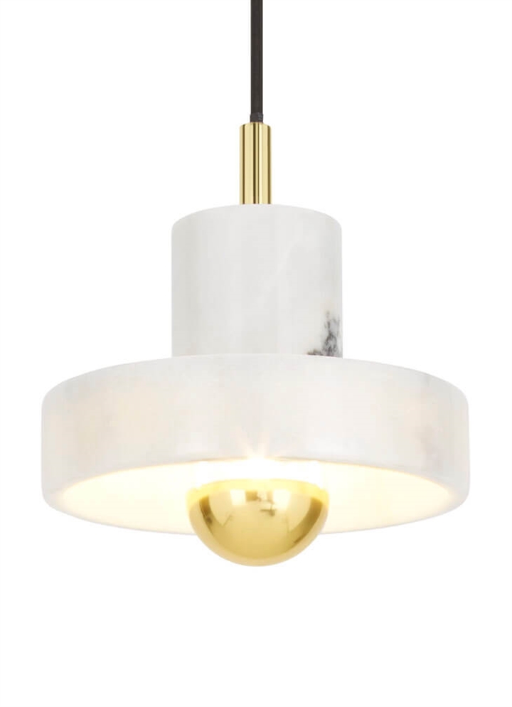 Stone hanglamp, wit/goud