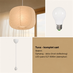 Tuva 50 hanglamp, wit - SET (incl. ophanging en lichtbron)