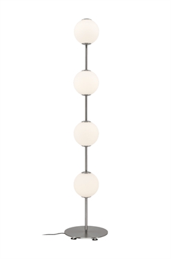 Audrey vloerlamp, staal/opaal