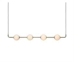 Audrey Linear hanglamp, messing/opal