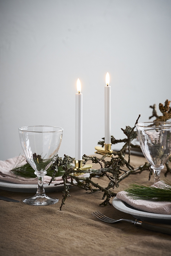 LED kerstboomkaarsen, White, 2-pack, 1,3x13,8cm