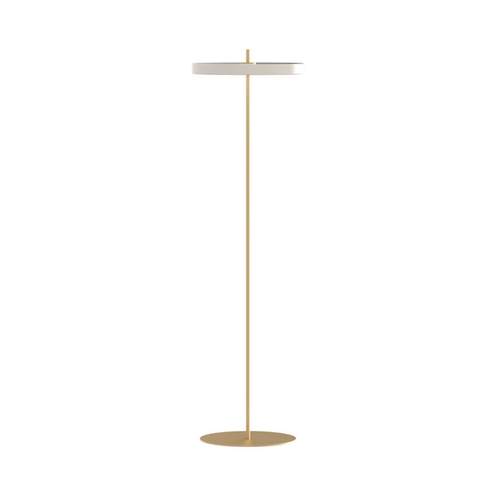 Asteria vloerlamp, pearl wit/messing