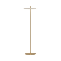 Asteria vloerlamp, pearl wit/messing