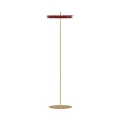 Asteria vloerlamp, ruby rood/messing