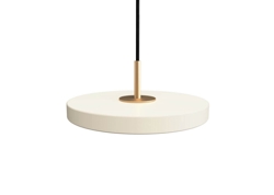 Asteria micro hanglamp, pearl wit/messing