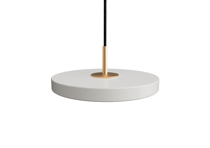 Asteria micro hanglamp, mist grijs/messing