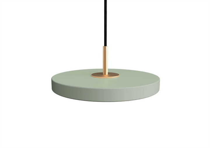 Asteria micro hanglamp, olive groen/messing