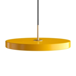 Asteria medium hanglamp, saffraan geel/messing
