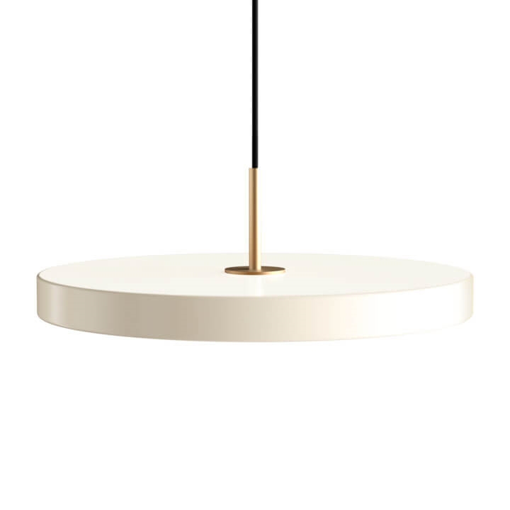 Asteria medium hanglamp, pearl wit/messing