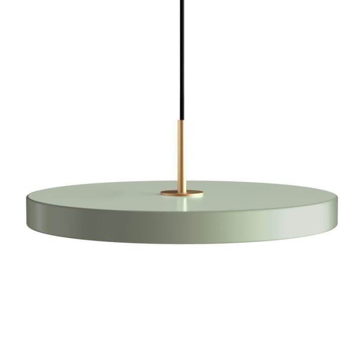 Asteria medium hanglamp, olive groen/messing
