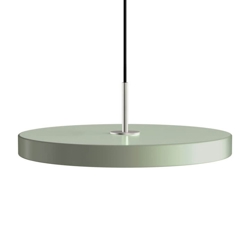 Asteria medium hanglamp, olijfgroen/staal