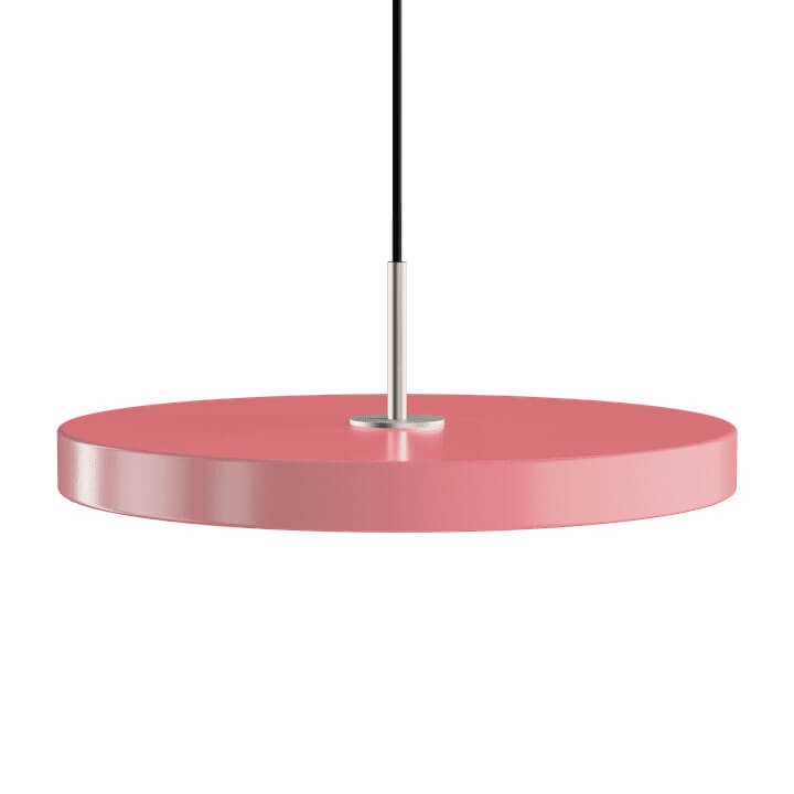 Asteria medium hanglamp, rose/staal