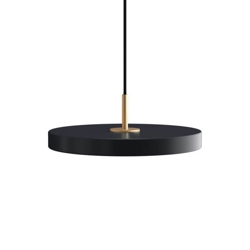 Asteria mini hanglamp, antraciet/messing