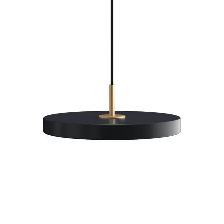 Asteria mini hanglamp, antraciet/messing