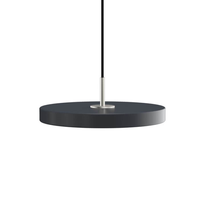 Asteria mini hanglamp, antraciet/staal