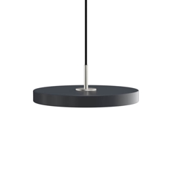 Asteria mini hanglamp, antraciet/staal