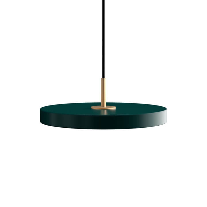 Asteria mini hanglamp, forest groen/messing