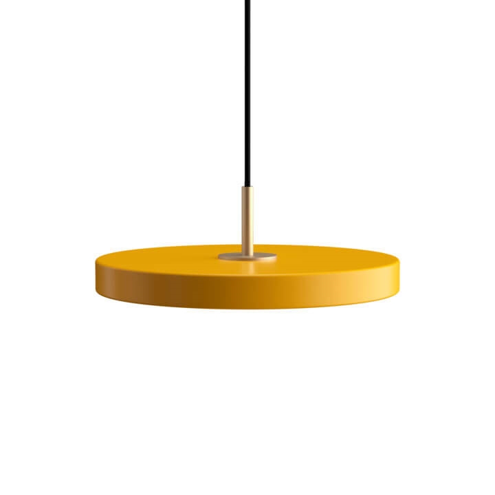Asteria mini hanglamp, saffraan geel/messing