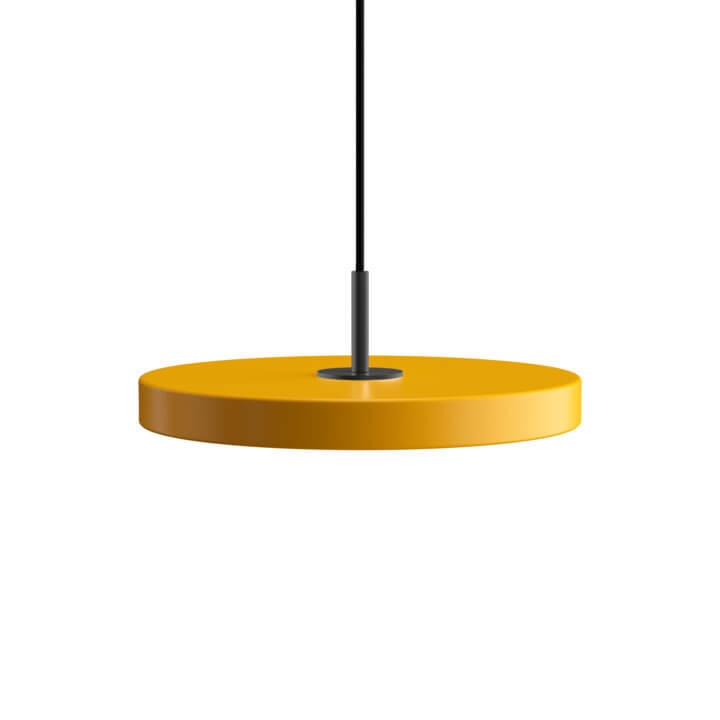 Asteria mini hanglamp, saffraan geel/zwart