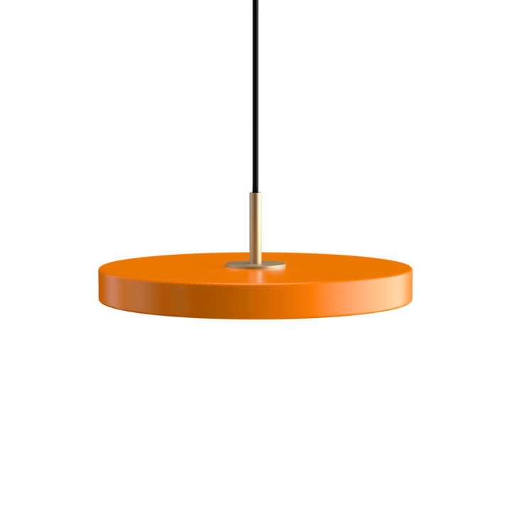 Asteria mini hanglamp, oranje/messing