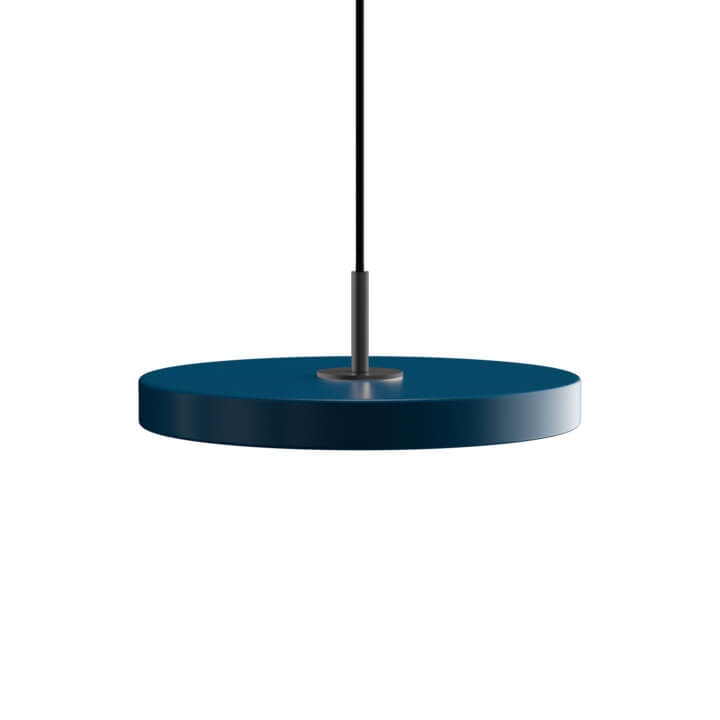 Asteria mini hanglamp, petrol blauw/zwart