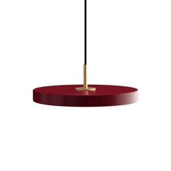 Asteria mini hanglamp, ruby rood/messing