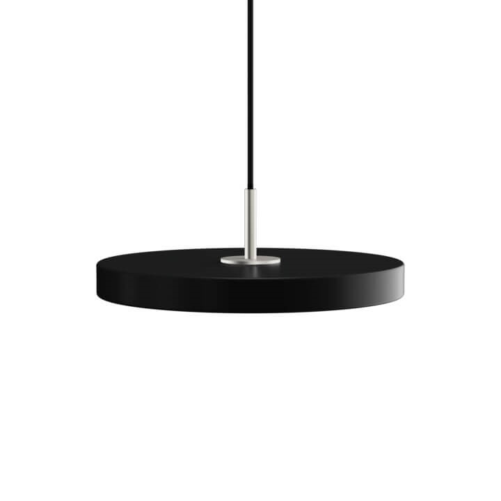 Asteria mini hanglamp, zwart/staal